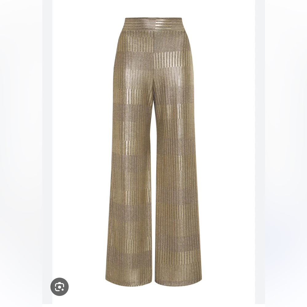 Metallic Wide-Leg Pants - Nightcap